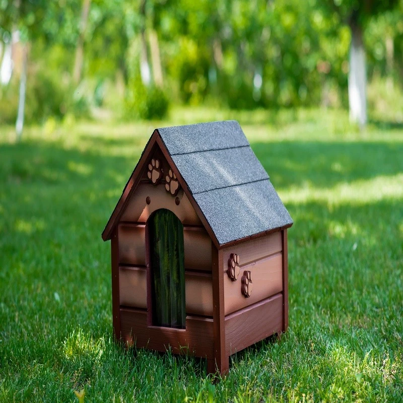 Къща за куче, Дърво, Размер S, Кафява