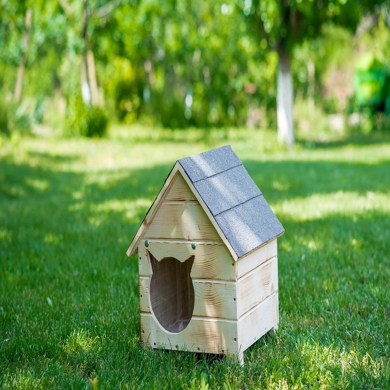 Къща за коте, Дърво, Размер S, Ретро