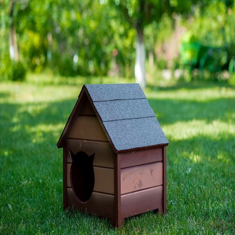 Къща за котки, Размер М, Кафява