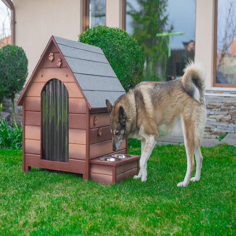 Къща за куче, Дърво, Размер XL, Кафява