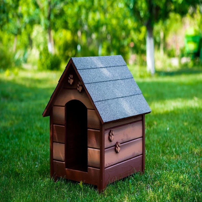 Къща за куче, Дърво, Размер М, Кафява