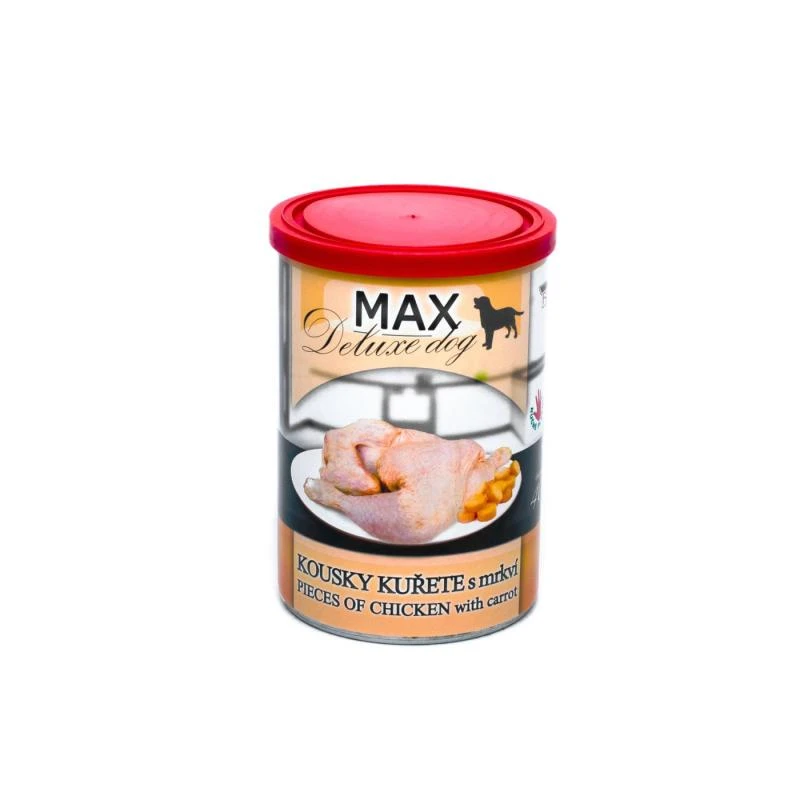 Консерва за кучета Max, пилешки парчета с моркови, 400 г