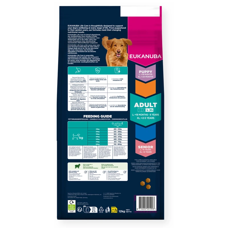 EUKANUBA Adult Large, Rich in Lamb & Rice, 12 kg