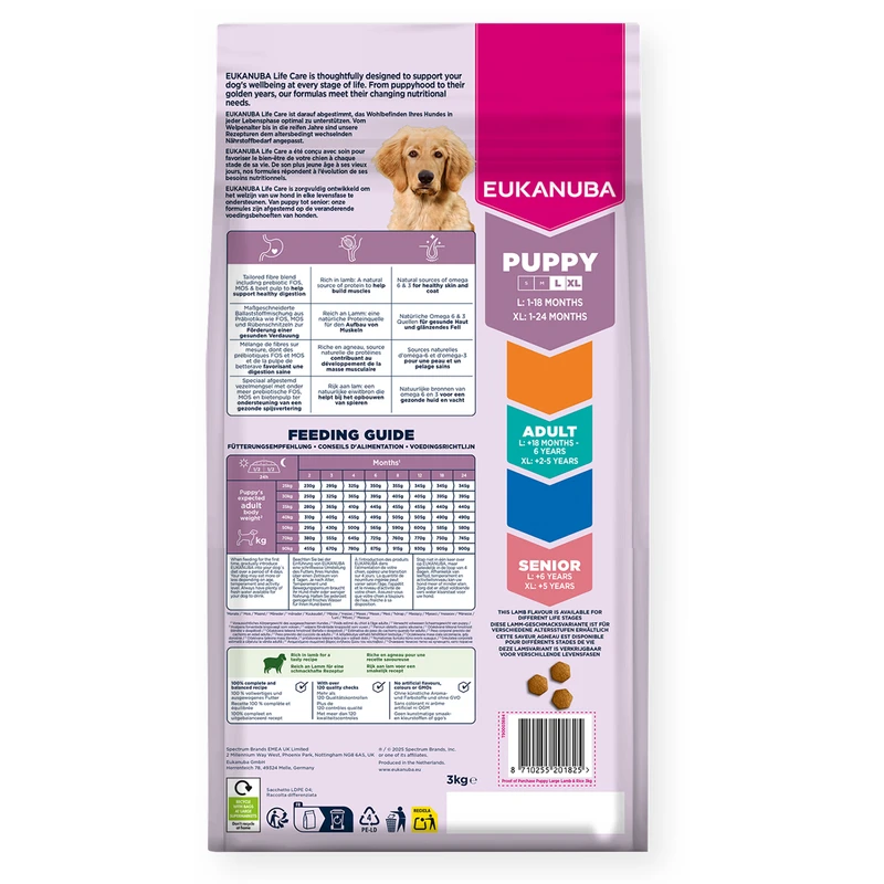 EUKANUBA Puppy Large, Rich in Lamb & Rice, 3 kg