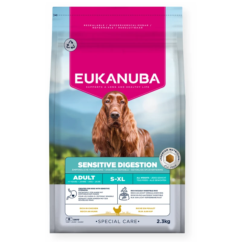 EUKANUBA Adult Sensitive Digestion All Breed, Rich in Chicken, 2.3 kg