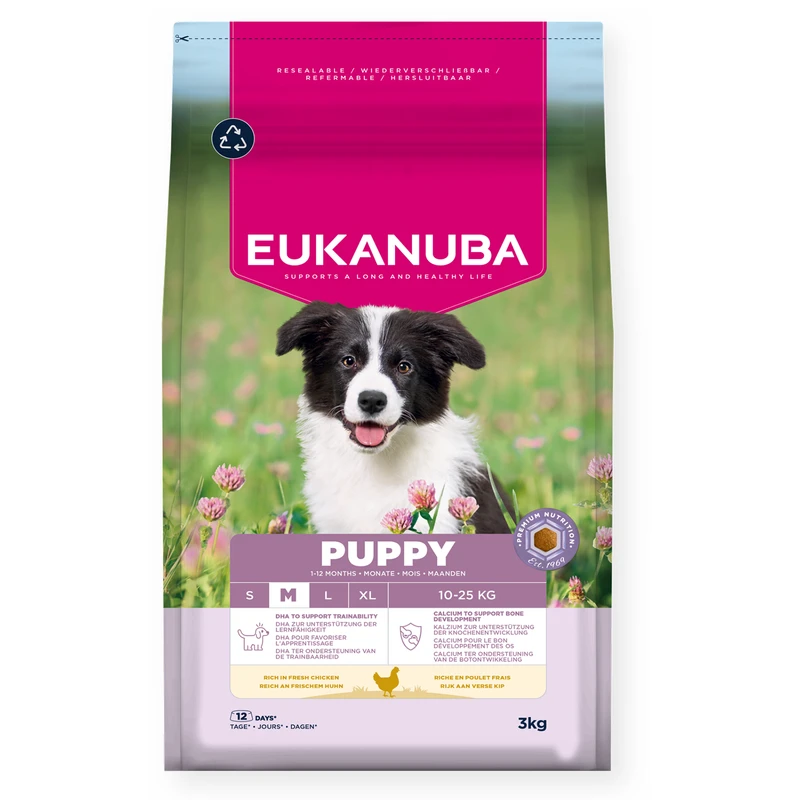 EUKANUBA Puppy Medium, Rich in Fresh Chicken, 3 kg