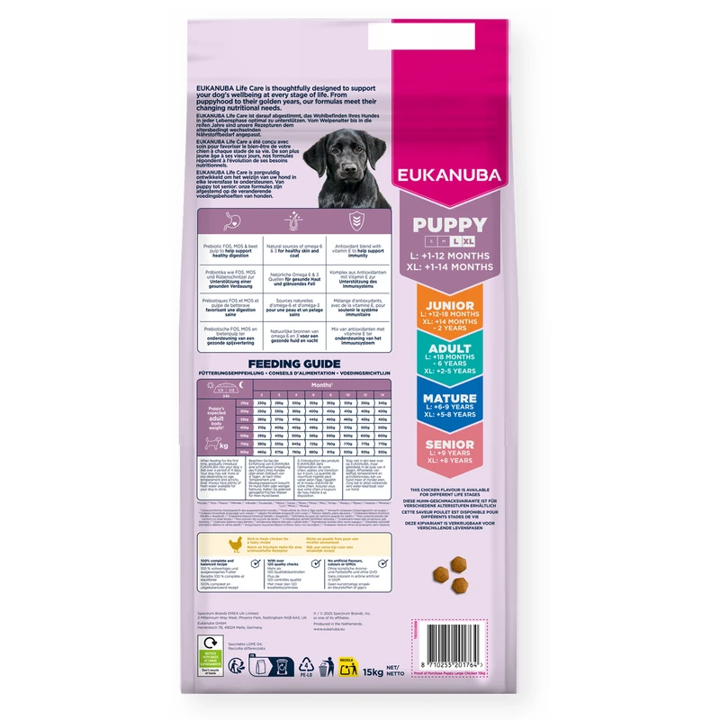 EUKANUBA Puppy Large, Rich in Fresh Chicken, 15 kg