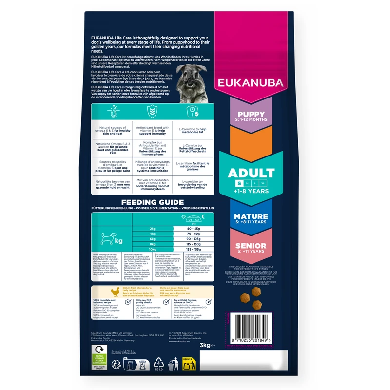 EUKANUBA Adult Small, Rich in Fresh Chicken, 3 kg