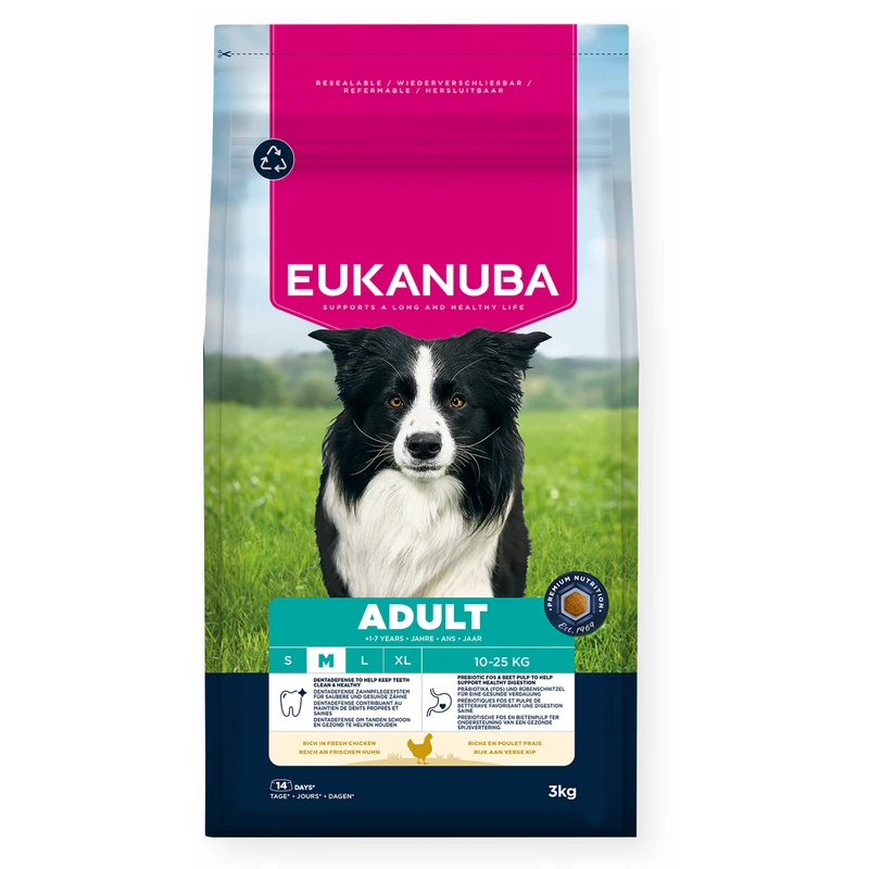 EUKANUBA Adult Medium, Rich in Fresh Chicken, 3 kg