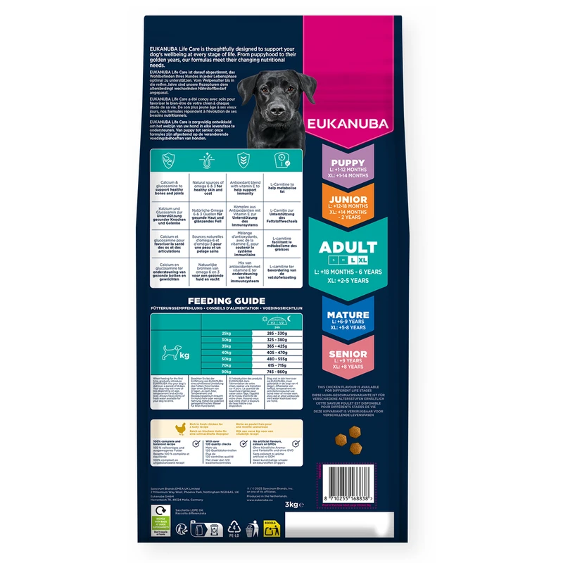 EUKANUBA Adult Large, Rich in Fresh Chicken, 3 kg