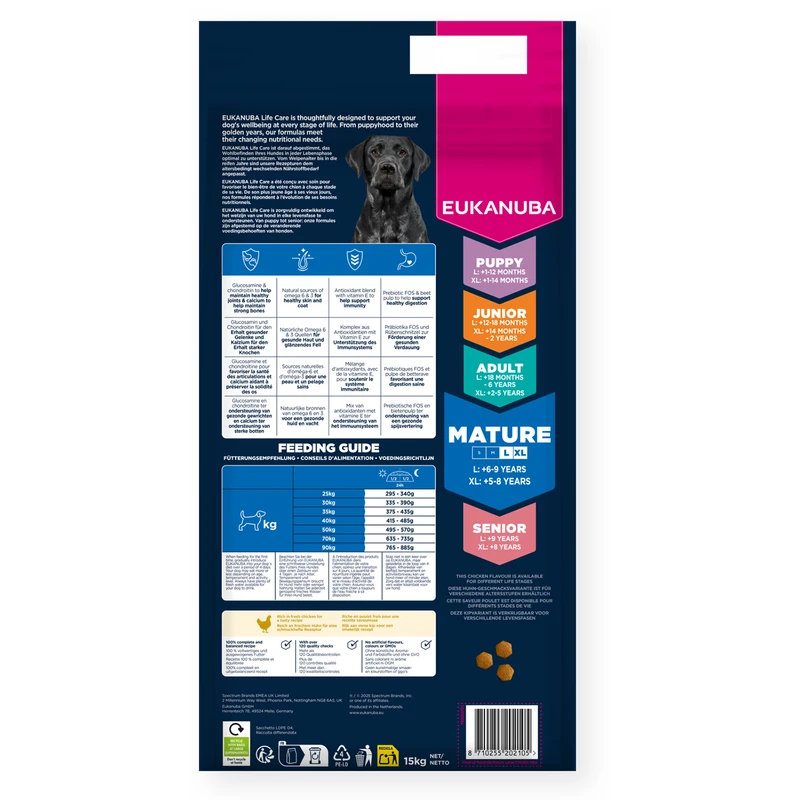 EUKANUBA Mature Large, Rich in Fresh Chicken, 15 kg