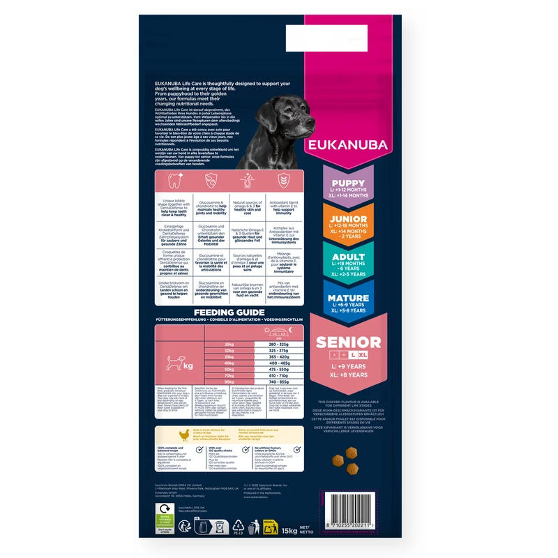 EUKANUBA Senior Large, Rich in Fresh Chicken, 15 kg