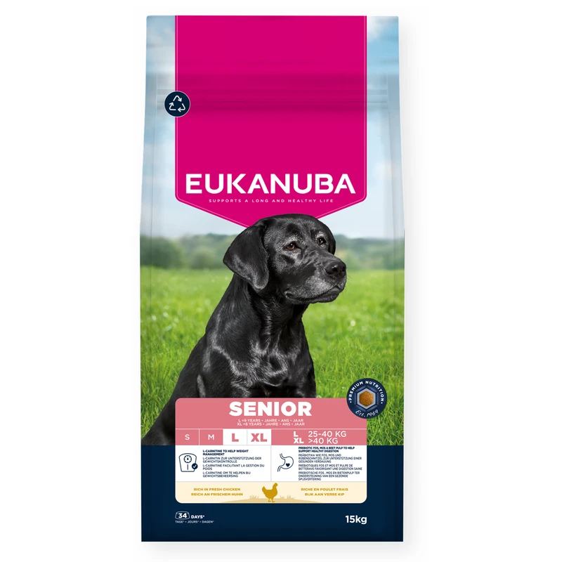 EUKANUBA Senior Large, Rich in Fresh Chicken, 15 kg