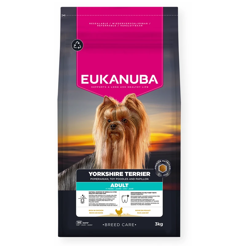 EUKANUBA Yorkshire Terrier Adult, Rich in Chicken, 3 kg