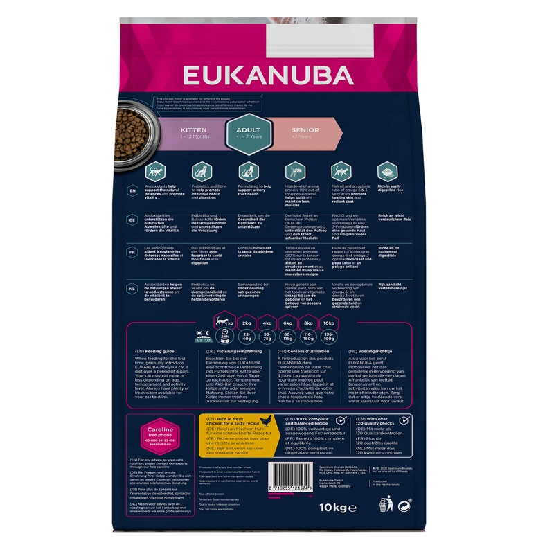 EUKANUBA Cat Adult, Rich in Fresh Chicken, 10 kg