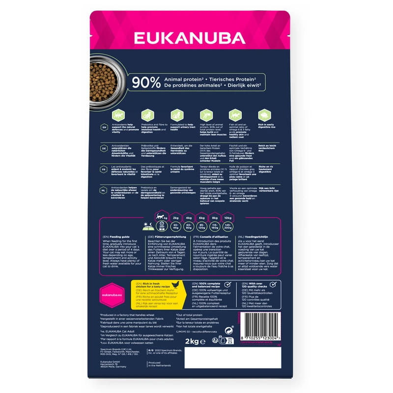 EUKANUBA Cat Adult Hairball Control, 2 kg