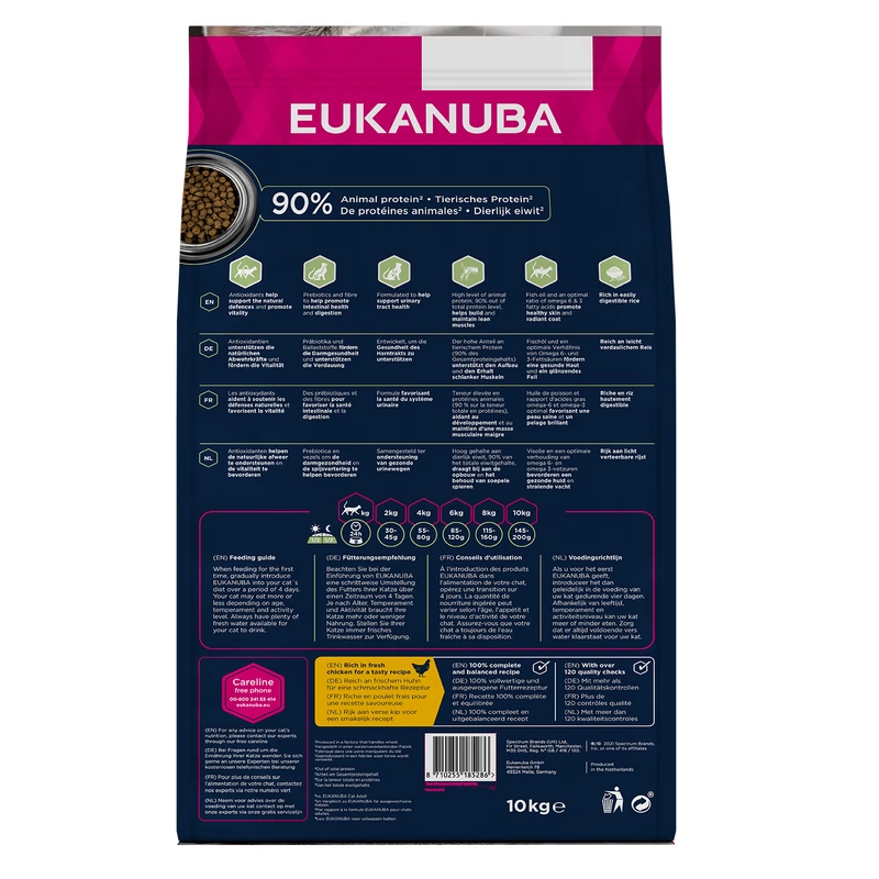 EUKANUBA Cat Adult Hairball Control, 10 kg