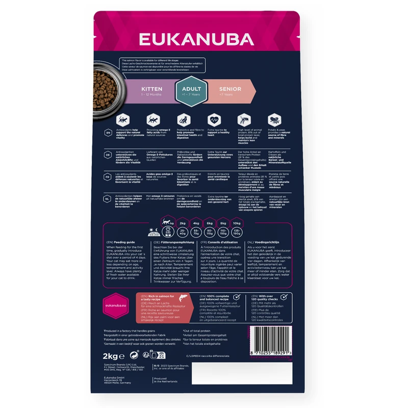 EUKANUBA Cat Adult Grain Free, Rich in Salmon, 2 kg