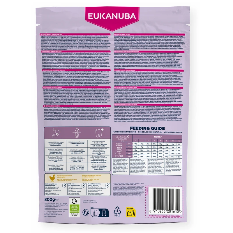 EUKANUBA Puppy Small, Rich in Fresh Chicken, 800 g