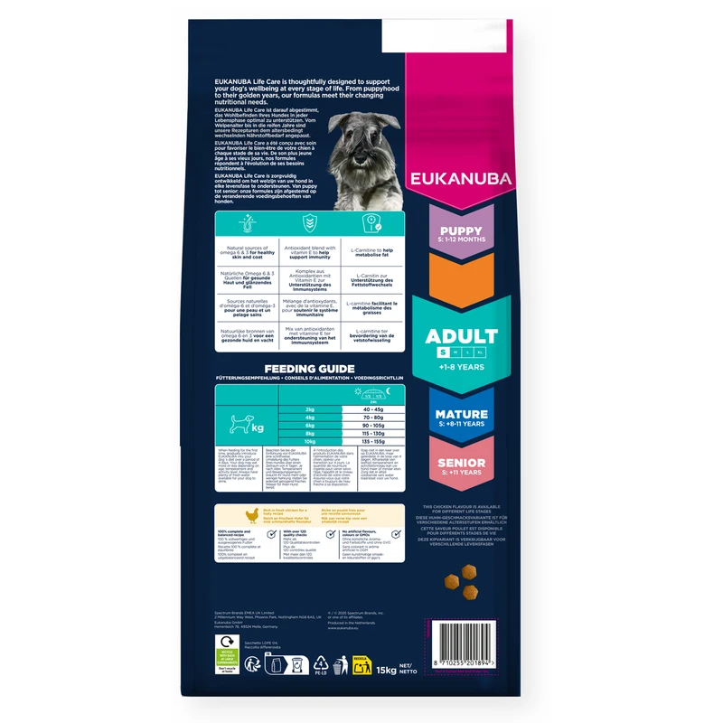 EUKANUBA Adult Small, Rich in Fresh Chicken, 15 kg