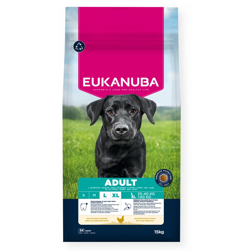 EUKANUBA Adult Large, Rich in Fresh Chicken, 15 kg