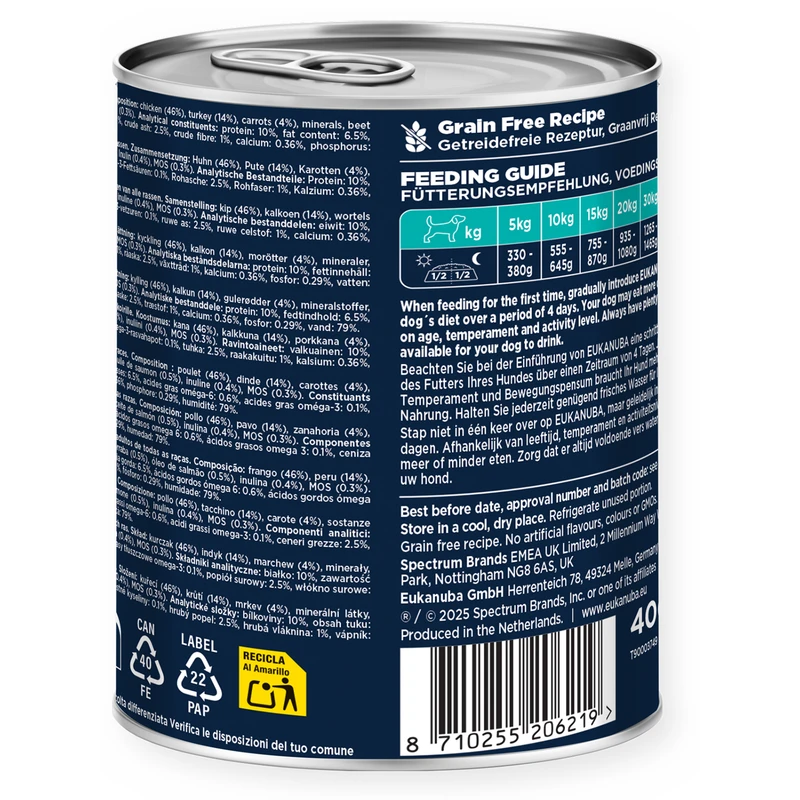 Eukanuba Adult, Canned Food, Rich in Turkey with Carrots, 400 g