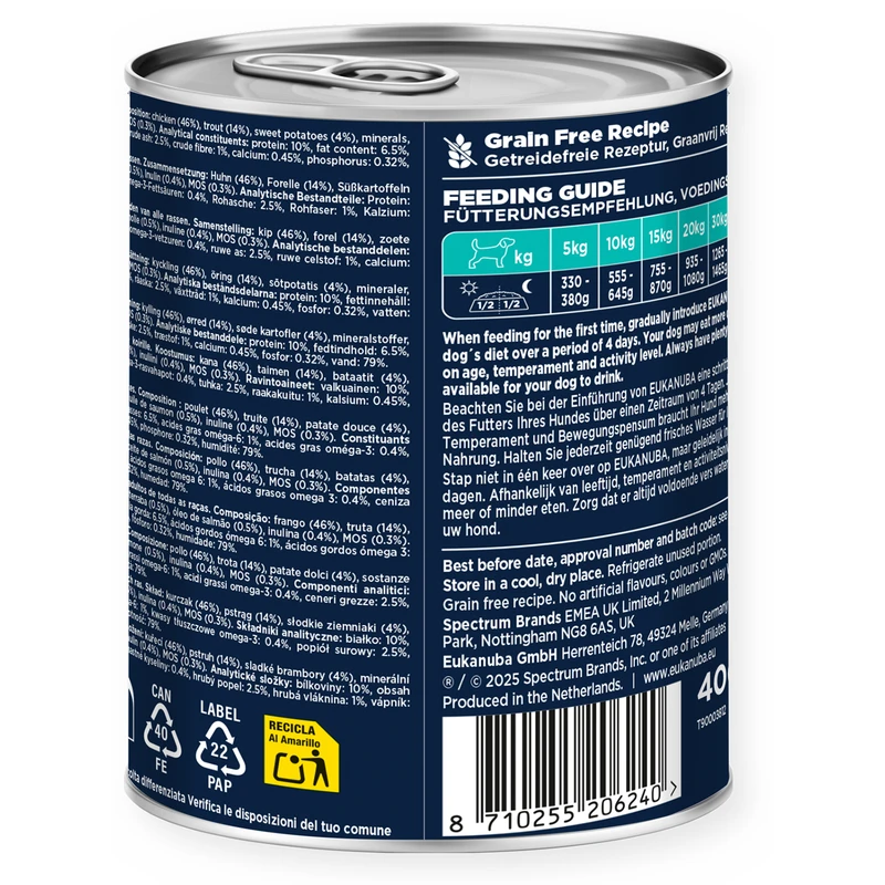 Eukanuba Adult, Canned Food, Rich in Trout with Sweet Potatoes, 400 g