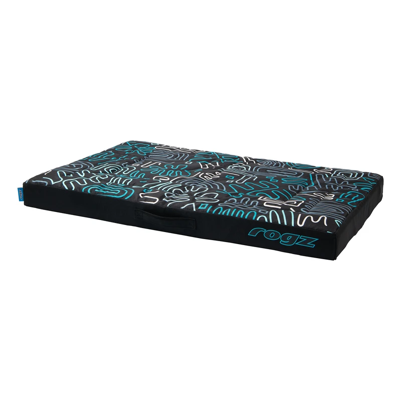 Rogz Graphix Flat Rectangular Bed, M, Black/Blue