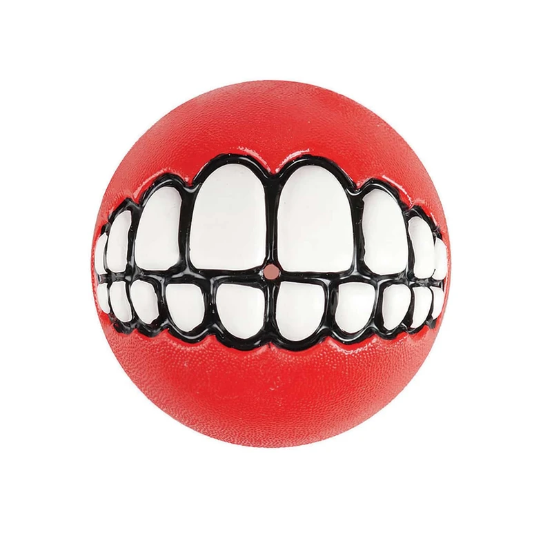 Rogz Grinz Fetch Ball, Medium, Red