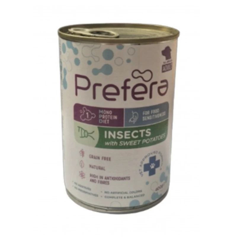 Консерва за кучета PREFERA Adult, насекоми и сладки картофи, 400 г