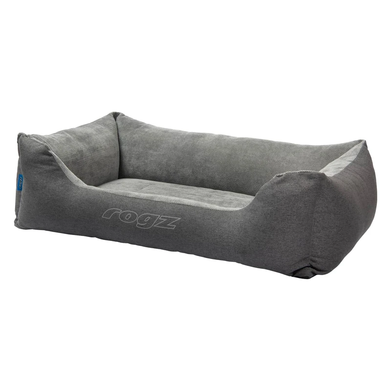 Rogz Indoor Walled Rectangular Bed, M, Grey