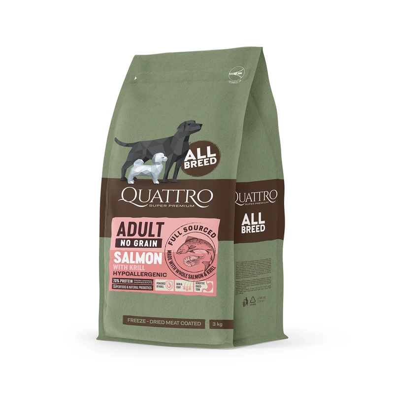 Quattro Adult All Breed with Salmon, 3 kg