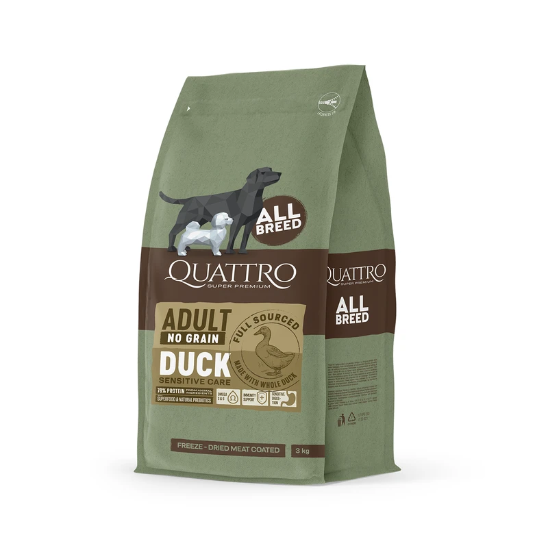 Quattro Adult All Breed with Duck, 3 kg