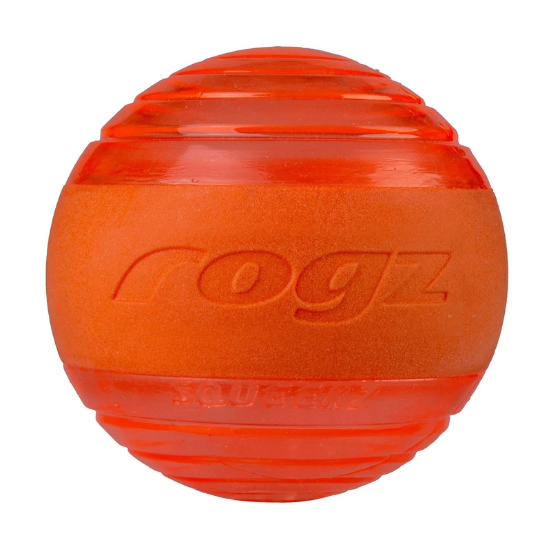 Rogz Squeekz Fetch Ball, Medium, Orange