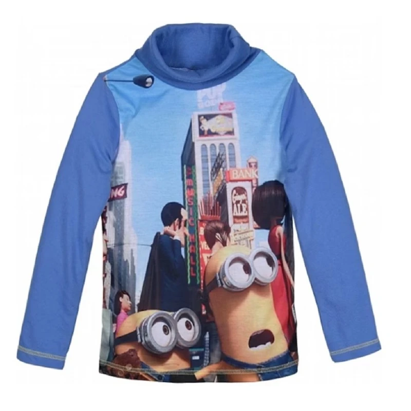 Детска блуза, MINIONS, PH1223, Дълъг ръкав, 128 см, Син, Многоцветен