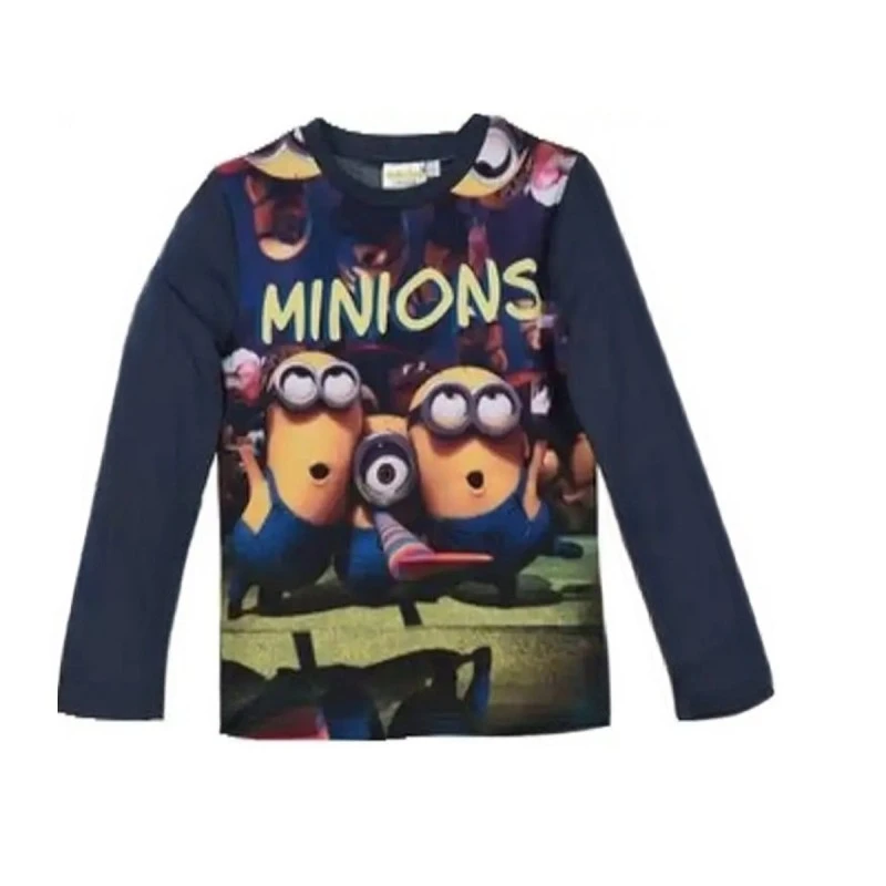 Детска блуза, MINIONS, PH1483, Дълъг ръкав, 104 см, Сив, Многоцветен