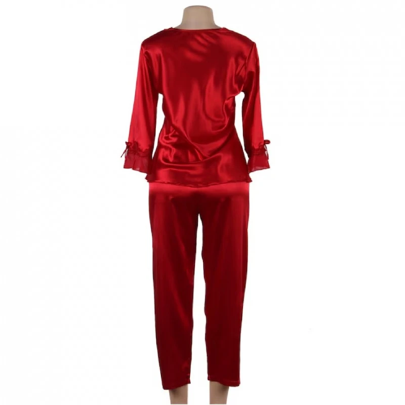 Дамска пижама, Ohyeah lady, R80883-1, Комплект от 2 части, Червен, XL