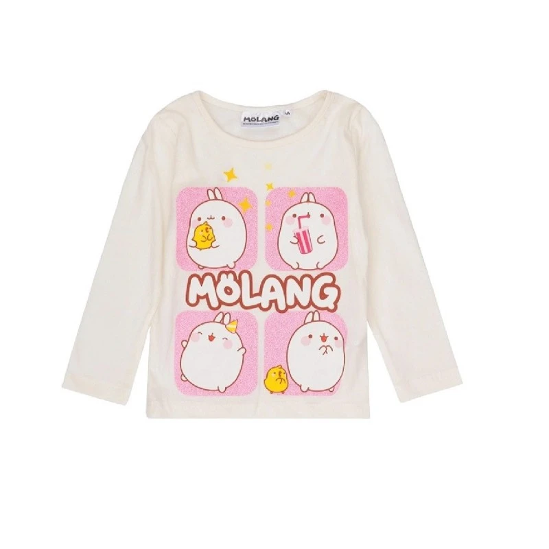 Детска блуза Molang Girls, Disney, RH 1222, Дълъг ръкав, Бял, Многоцветен, 4 години, 104 см