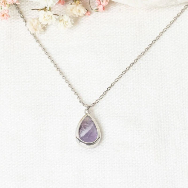 Moonstone, Колие с аметист, Сребрист / патладжан