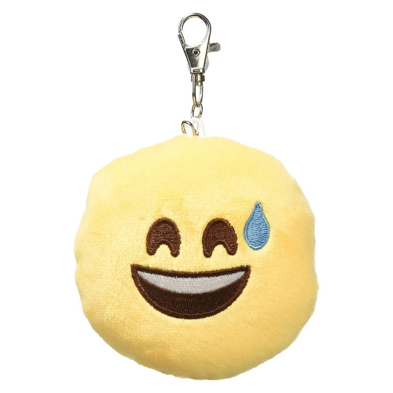 Плюшена играчка Emoticonworld Sweat Grinning 000307-1 1-43, Ключодържател, Антистрес, 10cm, Жълт