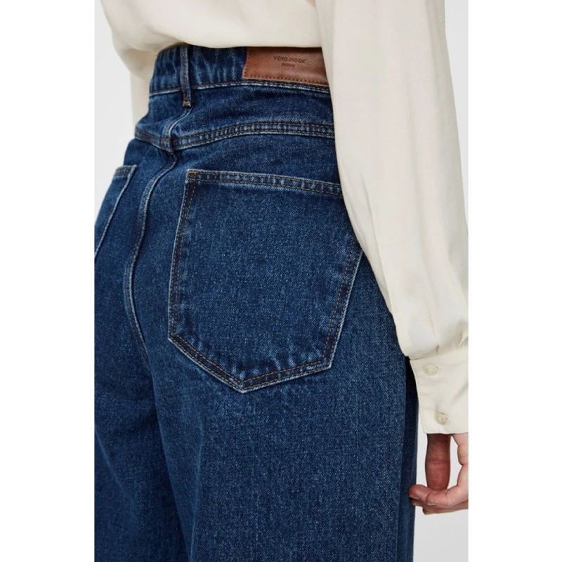 Дамски дънки Vero Moda Kathy Super high rise loose straight  10225957 10-74,  Органичен памук, Висока талия, Син, W27/L32