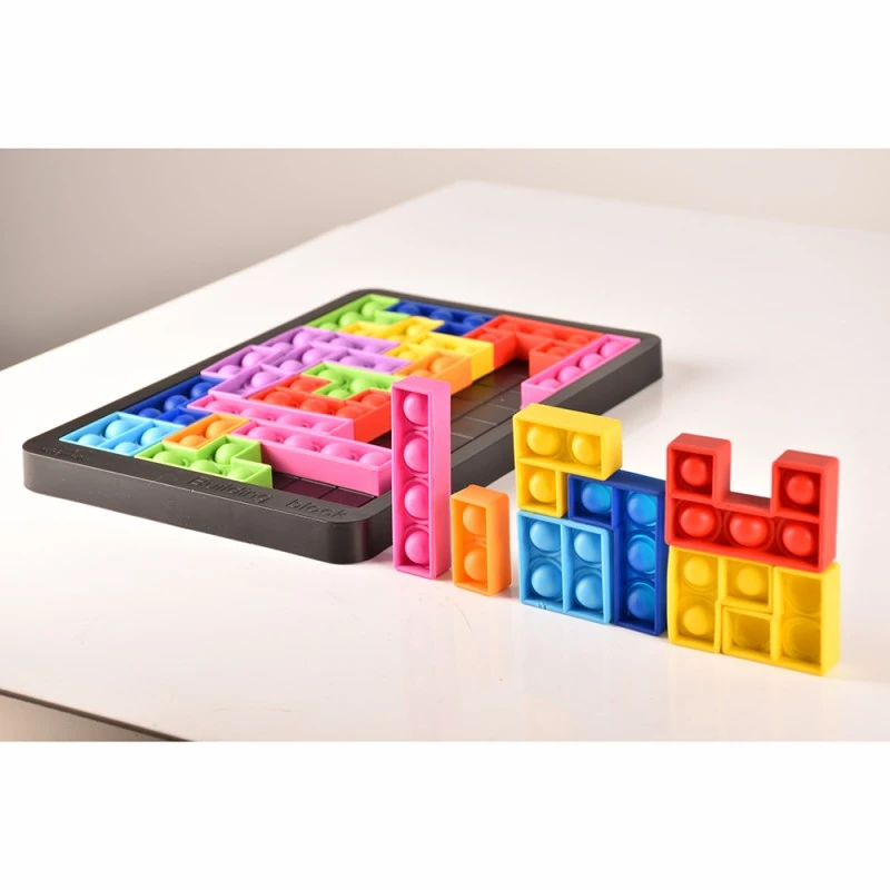 Конструктор игра Chippo Конструктор-POP IT- Tetris 3 в 1 122031, С рамка, 26 части, Многоцветен, 33x17см