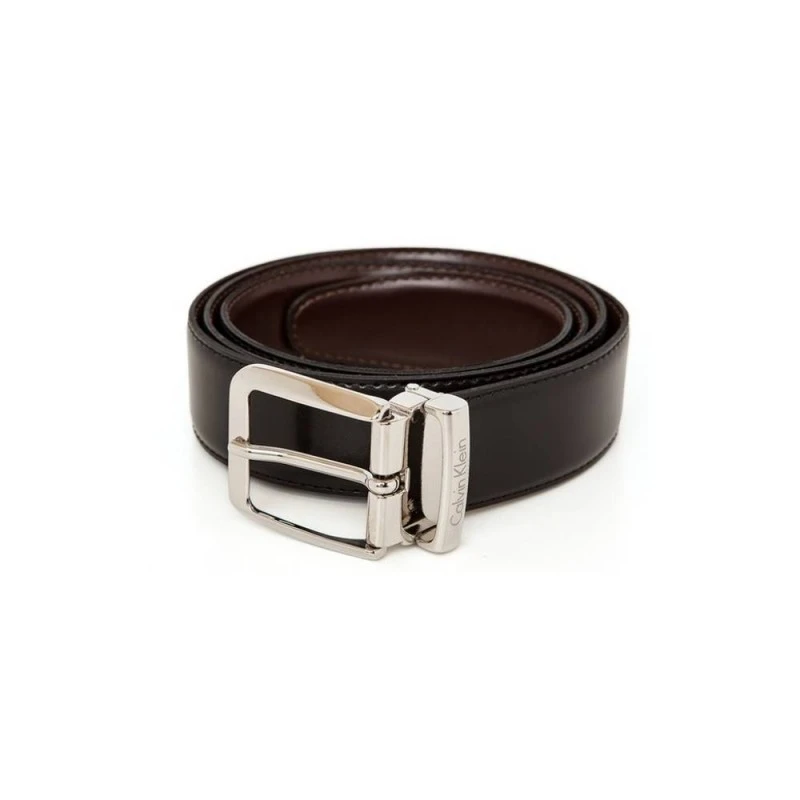 Мъжки кожен колан Calvin Klein X048 16228628-10 2-84-38, Черен/кафяв, 110-125 см