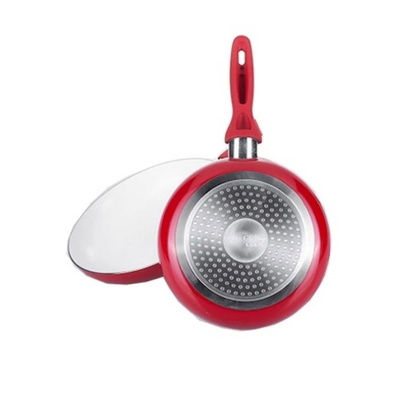 Комплект керамични тигани Quttin( 2 части) 16281564 5-22-41/42, с незалепващо покритие, Червен, 20/24 см