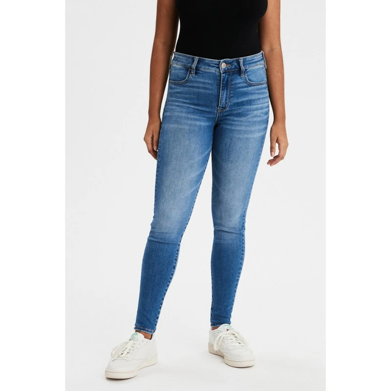 Дамски дънки American Eagle 16440020, Jegging Super Stretch, Памук, Светлосин, EU46