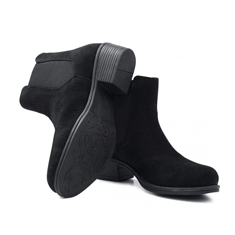 Дамски боти Redfoot Chelsea 16-00156 16711891 15-553, С ластици, Нисък ток, Естествен велур, Черен, 37 EU