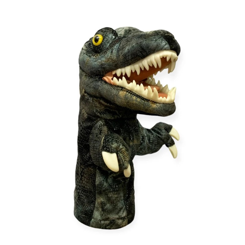 Ръкавица за куклен театър Chippo 21-133-101 1-123, Динозавър, Реалистичен дизайн, 25 см, Черен