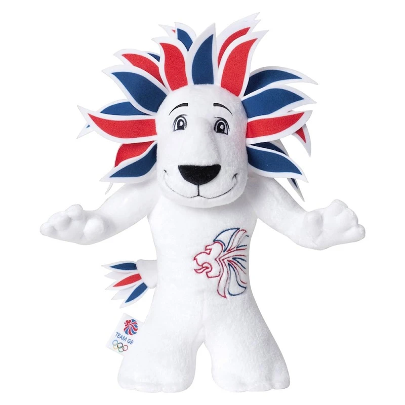 Плюшена играчка Olympic Mascots #21-66-76 1-104, Олимпийски талисман лъвче Team GB, 30 см, Бял