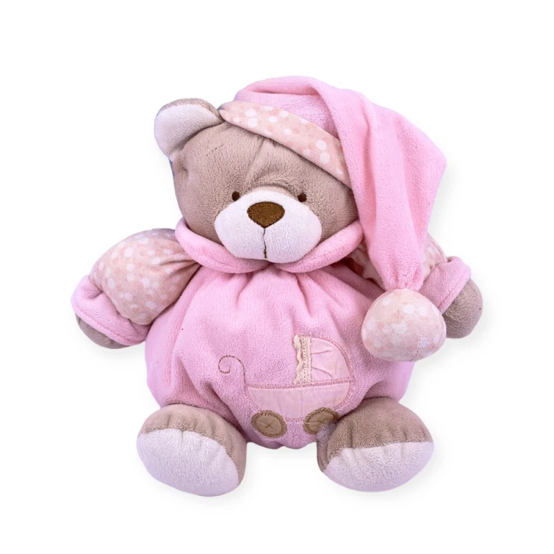 Плюшена бебешка играчка Chippo Мече *21-99-31-0 1-99/113, Сънчо с приспивна музика тип латерна, с издърпващ се механизъм, Дрънкалка, Звънче отвътре, 20 см, Кафяв/Светлорозов