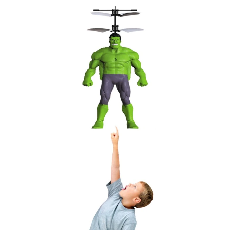 Летяща играчка COBO Flying Avengers 212325-2, Кобо герой Hulk, С пистолет контрол и сензор за допир, Зелен, 27x18см